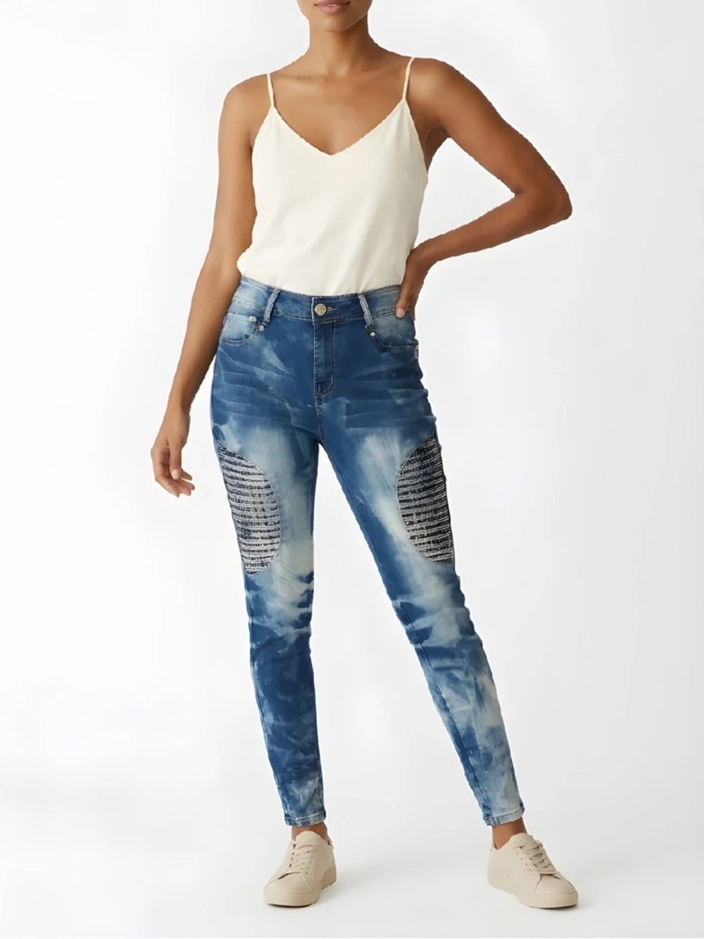 Salvaje Evolution Women's embellished space/Art‎ Acid Wash Denim jeans Size 9